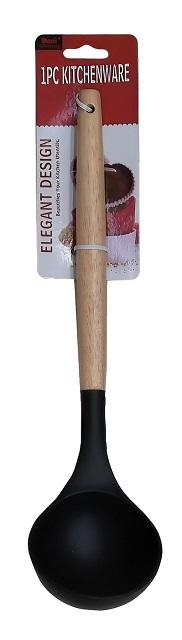 CUCHARON DE SILICONA CON MANGO DE MADERA