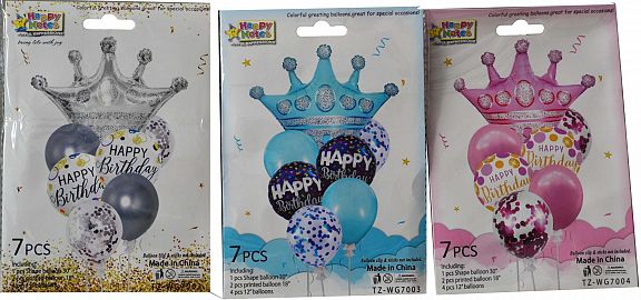7 GLOBOS (3 METALIZADOS Y 4 LATEX )